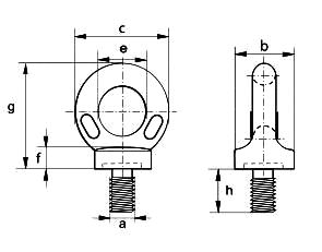  metric collared eye bolt dimensions